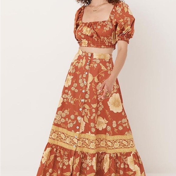 Spell Sloan Maxi Skirt in Ochre SZ XS NWT - Picture 4 of 11